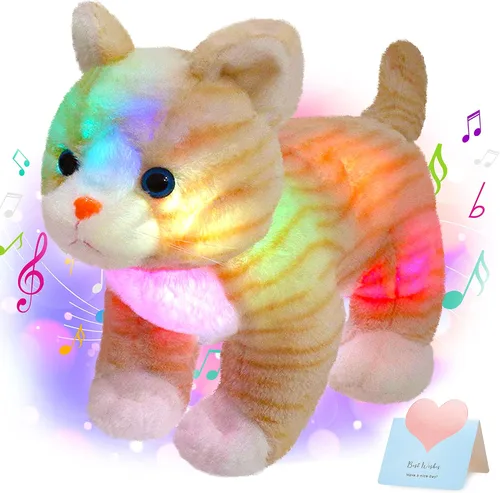 Vista 11 de Glow Guards - Cachorro de peluche azul, de 15 pulgadas, musical, suave, con luces ledes nocturnas, para Navidad, Día del Niño y cumpleaños.
