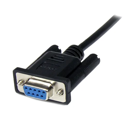 Vista 2 de StarTech Cable serial nulo DB9 negro de 6.6 ft, macho a hembra
