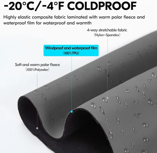Vista 6 de Vgo...-4°F Women's Coldproof&Waterproof Winter Gloves(SL8777FW)