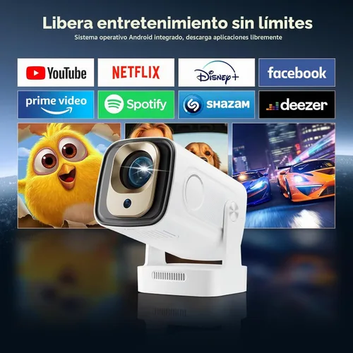 Vista 9 de Proyector Mini Reiie HY260Pro Inteligente con Enfoque Automático y Soporte 4K, WiFi6 + Bluetooth 5.4, 200 ANSI, Altavoz Integrado, Control Remoto