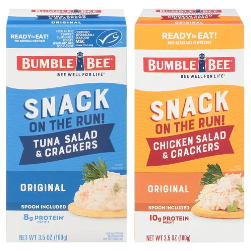 Vista 18 de Bumble Bee Snack on the Run BBQ - Kit de ensalada de pollo con galletas, 3.5 onzas, lista para comer, cuchara incluida, aperitivo de proteína