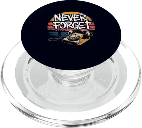 Vista 7 de Never Forget Old Phone Retro Vintage 70s 80s 90s Nostalgia PopSockets Adhesive PopGrip