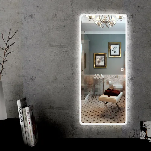 Vista 2 de H&A Espejos LED de baño, espejos de longitud completa de 65 x 24 pulgadas para pared, espejo rectangular moderno para colgar en la pared, vertical u
