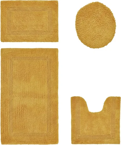 Vista 67 de Better Trends - Juego de 2 alfombras de baño 100% algodón, extra suaves, con borlas, de 17" x 24", alfombra de baño superabsorbente y reversible
