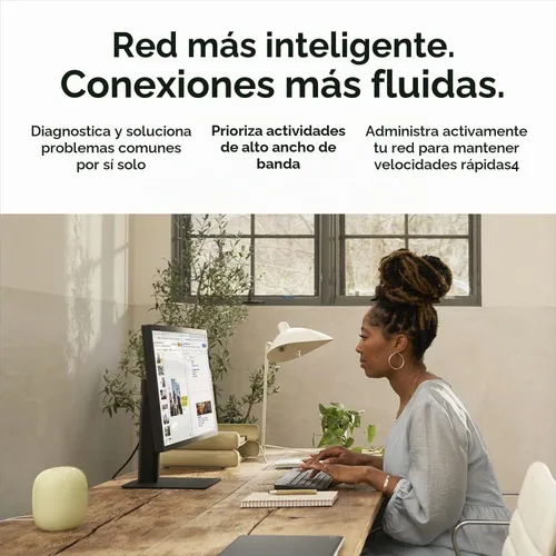 Vista 4 de Google Nest WiFi Pro - Wi-Fi 6E - Sistema Wi-Fi confiable para el hogar con velocidad rápida y cobertura para todo el hogar - WPS - Enrutador