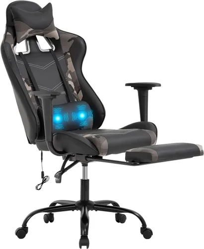 Vista 20 de Silla de juegos grande y alta, silla ergonómica de escritorio para computadora, cómoda silla de oficina ajustable de altura ajustable con soporte