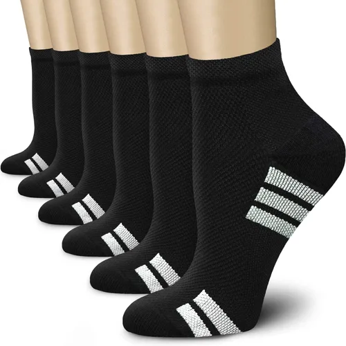 Vista 23 de CHARMKING Calcetines de compresión para mujeres y hombres, circulación de 15 a 20 mmHg, lo mejor para atletismo, correr, ciclismo, enfermera, uso