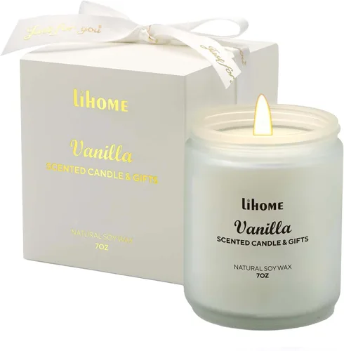 Vista 17 de Lihome Velas de otoño – Decoración de otoño para el hogar, regalos para mujeres, mamá, amiga, cera de soja natural, velas perfumadas de sidra