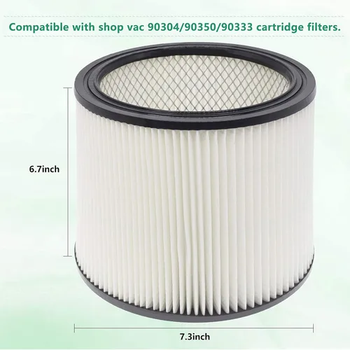 Vista 2 de 90304 90350 Shop Vac Filtro de repuesto de cartucho HEPA, compatible con aspiradora Shop Vac 90350 90304 90333, se adapta a la mayoría