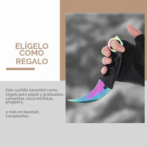 Vista 3 de Karambit - Cuchillo de entrenamiento de karambit sin ofensivo, de acero inoxidable, sin vanguardia, cuchillo de entrenamiento de práctica con funda
