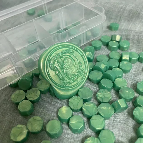 Vista 3 de 220pcs Cera de sellado de perlas de sellado verde para sello de cera (verde 1)