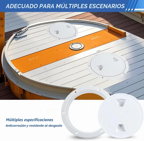 Vista 5 de Hoffen Boat Hatch, 4" 6" 8" Round Non Slip Inspection Hatch w/Detachable Cover for Marine Boat Yacht