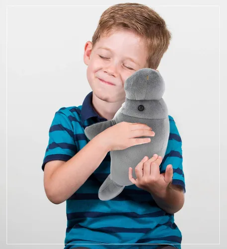 Vista 7 de DolliBu Colección de animales de peluche salvajes, colección de peluches suaves, regalos de animales para niños, peluche de manatí, criatura marina