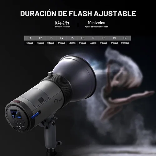 Vista 4 de NEEWER Q300 300Ws 2.4G Flash de estudio al aire libre con disparador inalámbrico compacto Q