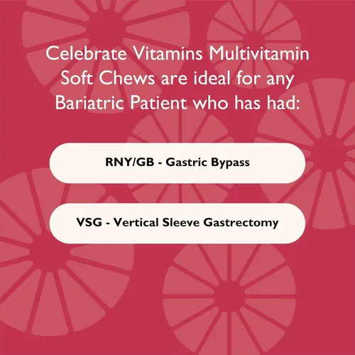 Vista 6 de Celebrate Vitamins Bariatric Multivitamin Soft Chews – Vitaminas y minerales esenciales, sin azúcar ni gluten – Bypass gástrico y suplemento