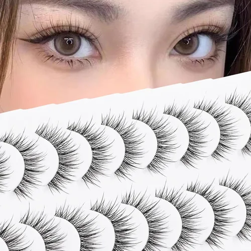 Vista 13 de Pestañas postizas de visón 3D, pestañas postizas naturales y finas, 0.59 pulgadas, pestañas largas y esponjosas, herramientas de maquillaje de ojos