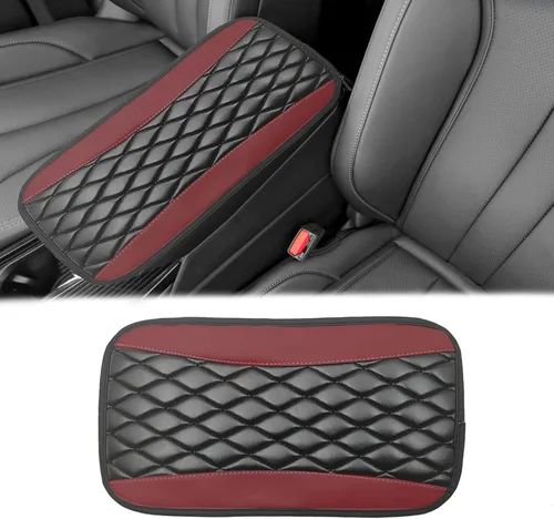 Vista 9 de Funda universal de cuero impermeable para consola central de automóvil, protector de caja de asiento para reposabrazos, accesorios de decoración