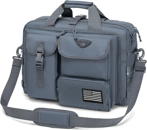 Vista 7 de Bolsa de mensajero táctica de Stypos para hombre, maletín militar para laptop de 14 pulgadas/15.6 pulgadas/17.3 pulgadas, bolsa de hombro