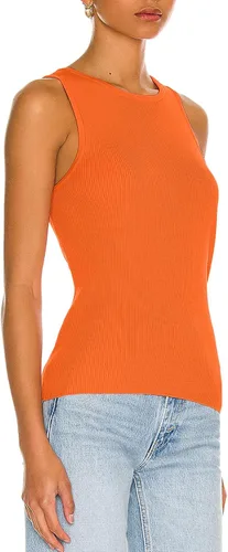 Vista 3 de CSDAJIO Camiseta sin mangas con espalda abierta para mujer, cuello redondo, punto acanalado, recortada, sin espalda