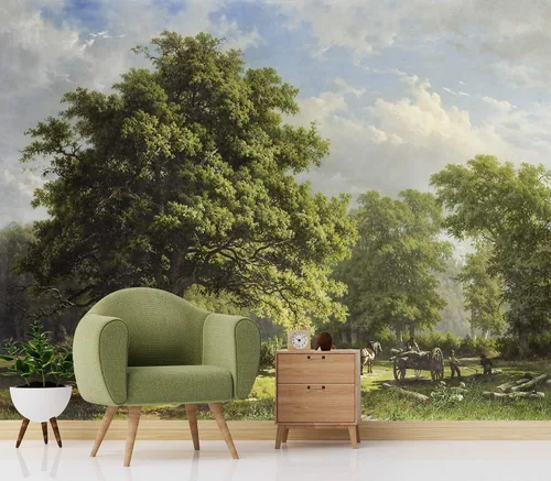 Vista 2 de Murwall Nature Wallpaper Rural Life Wall Mural Natural Wallpaper Landscape Wall Mural Tree Wallpaper Hallway
