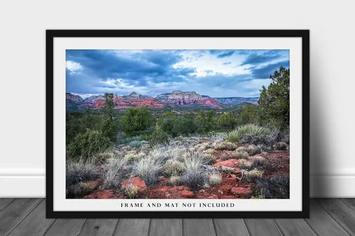 Vista 3 de Western Photography Print (Not Framed) Picture of Red Rocks and Desert Landscape on Chilly Spring Evening near Sedona Arizona Nature Wall Art
