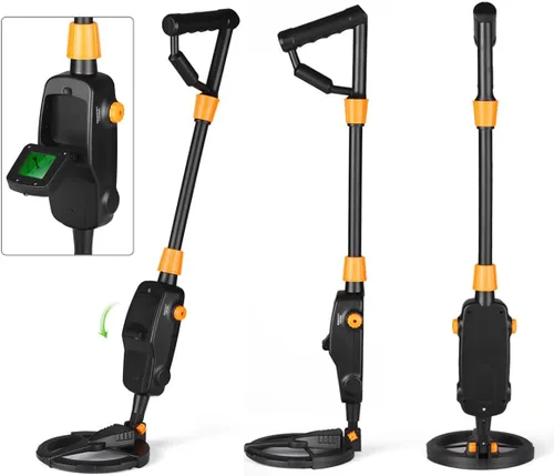 Vista 3 de Detector de metales, con pantalla LCD, detector de oro para niños, detector de alta precisión impermeable, volumen de sensibilidad ajustable, moneda
