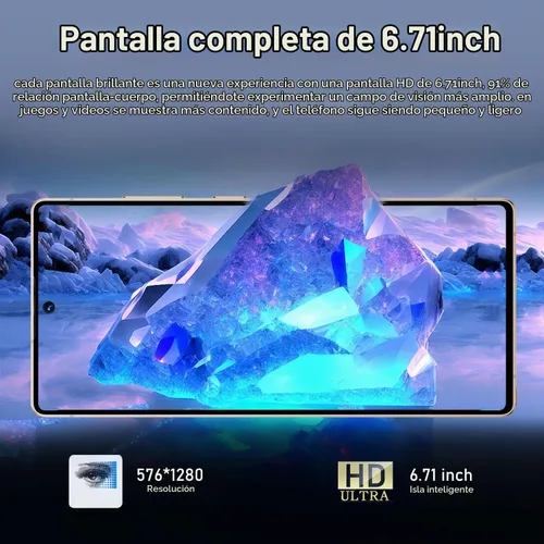 Vista 4 de Teléfono desbloqueado con 3G+128G, teléfono Android 4G LTE Dual Sim, pantalla HD de 6.71 pulgadas, batería 3200mAh, 2MP+8MP, teléfono inteligente