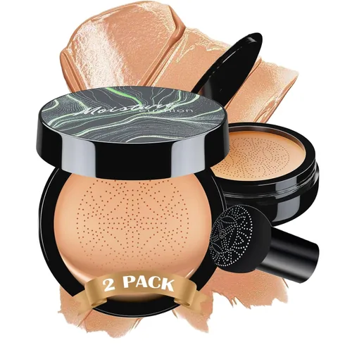 Vista 13 de Mushroom Head Air Cushion CC Cream - Base de maquillaje facial BB Cream para piel madura, corrector hidratante que ilumina el tono de piel uniforme