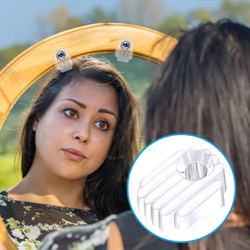 Vista 5 de Blulu Paquete de 20 clips sujetadores de espejo para vidrio de 6 mm (6/25 pulgadas), kit para colgar espejos en la pared, sujetadores de retención