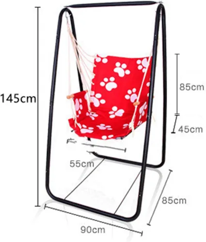 Vista 8 de Soporte para silla de hamaca, soporte de hamaca de acero resistente, soporte de columpio resistente multiusos para jardín al aire libre, patio