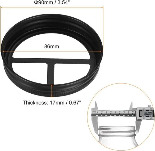 Vista 2 de uxcell Mason Jar - Tapa para cepillo de dientes, 1 unidad, acero inoxidable 304, boca ancha, accesorios de baño para 2 cepillos de dientes y pasta