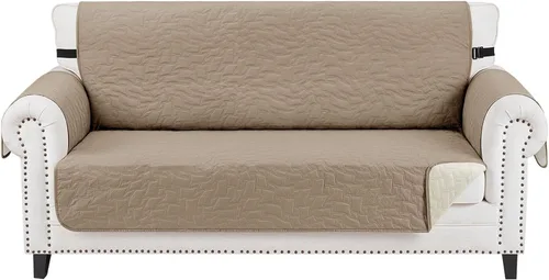 Vista 35 de CUCRAF Funda acolchada antideslizante para sofá, resistente al agua, protector de muebles para sofá de 1 cojín, apto para mascotas, funda de sofá