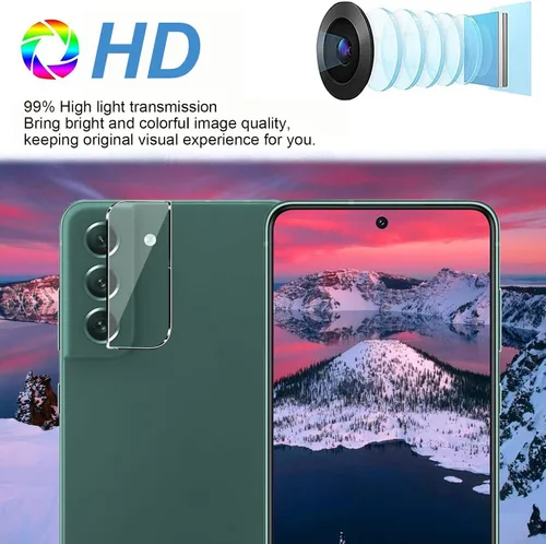 Vista 7 de [Paquete de 3+3] Protector de pantalla de vidrio para Samsung Galaxy S22 Plus 5G, vidrio templado 9H, compatible con huellas dactilares