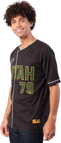Vista 3 de Ultra Game Camiseta de béisbol oficial de la NBA con botones y botones para hombre