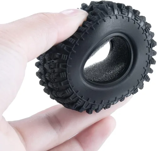 Vista 7 de RC-Hub - 4 neumáticos de goma de 1.0 pulgadas para 1/24 Axial SCX24 90081 AXI00001 AXI00002 RC Crawler Car (1.969 in)