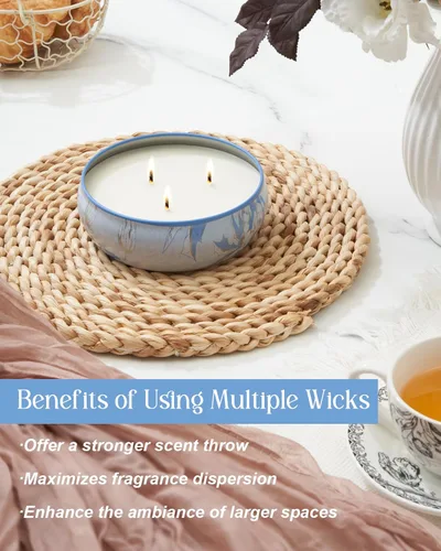Vista 121 de M&SENSE Velas aromáticas de bayas cítricas, vela grande de lata de soja de 3 mechas, más de 40 horas de tiempo de combustión, cera vegana 100%