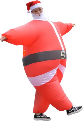 Vista 2 de Novint Disfraz inflable de Santa Costome unisex para adultos, divertido para Halloween, Navidad, fiesta de cosplay (con soplador)