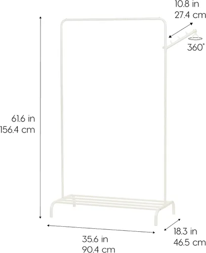 Vista 2 de IRIS USA - Perchero de metal con estilo boutique y moderno, color blanco