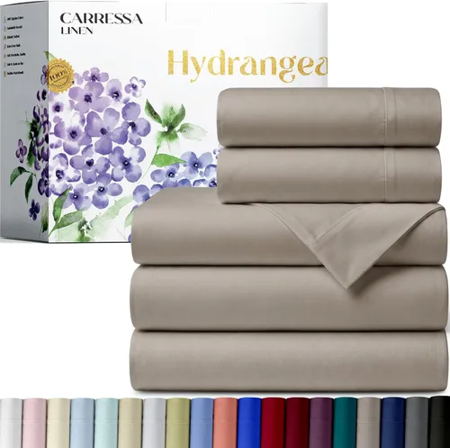 Vista 67 de Carressa Linen - Juego de sábanas 100% algodón de 600 hilos