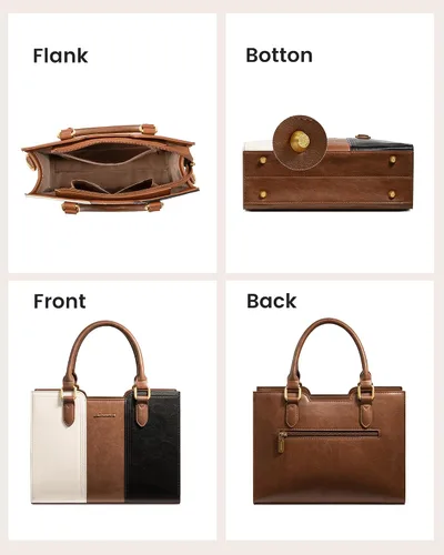 Vista 4 de LOVEVOOK Bolso para mujer, bolso de hombro vintage de cuero, pequeño bolso bandolera para damas, bolso de mano con asa superior y bandolera