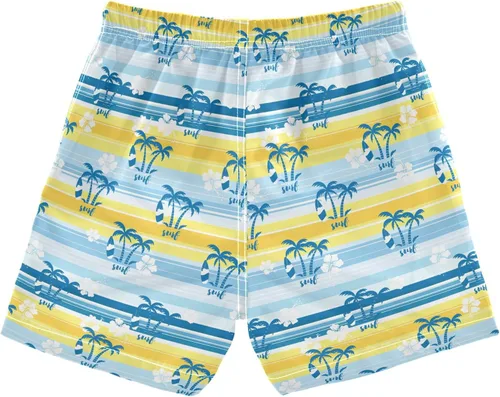 Vista 6 de Aslsiy Boys' Swim Trunks Surfboard Boys Beach Board Shorts Quick Dry Kids Swimwear