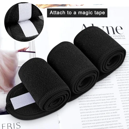 Vista 4 de LADES Diadema facial de spa para mujer, tela de rizo suave con gancho y bucle ajustables, ajuste cómodo y seguro para cuidado de la piel
