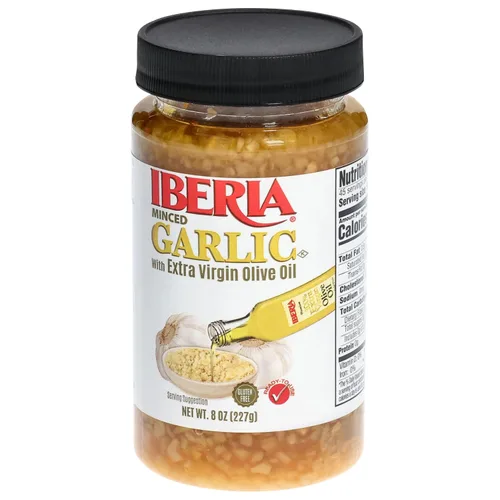 Vista 4 de Iberia Ajo picado con aceite de oliva, 8 onzas (paquete de 1)