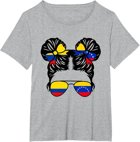 Vista 65 de Camiseta Half Colombian Half Venezolan Girl Colombia Kids Heritage, Gris