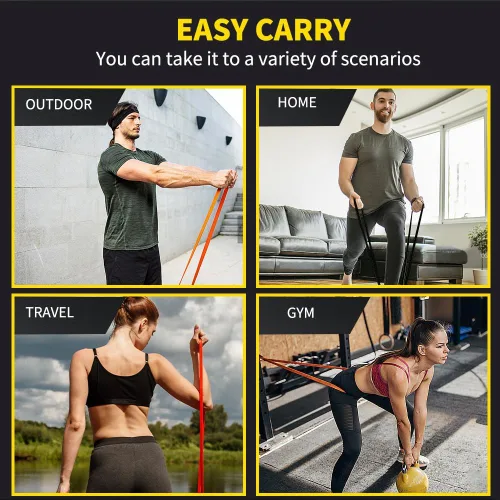 Vista 6 de ROSAPOAR Resistance Band Pull up Band Fitness Exercise Bands Natural Latex for Workout Body Stretch Powerlifting Band Fitness Sport Training at