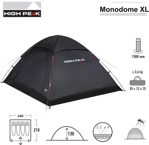 Vista 2 de High Peak Carpas Zelt Monodome XL