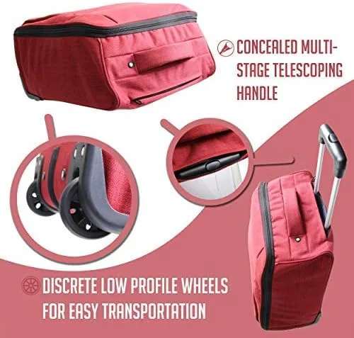 Vista 4 de Travigo Equipaje de mano plegable de 20", Rojo