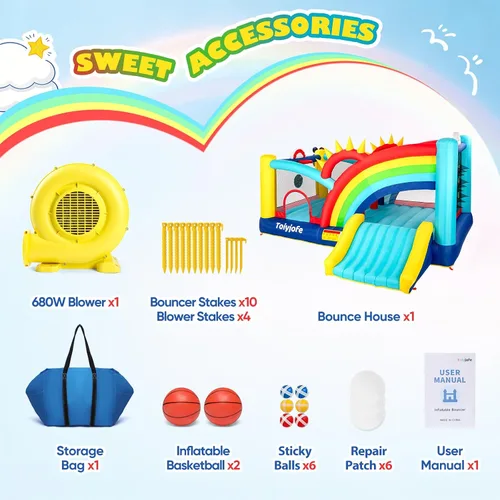 Vista 8 de Casa de rebote para niños grandes de 8 a 12, castillo inflable extra grande Arcoír