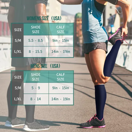 Vista 74 de Paquete de 3 pares de calcetines de compresión médica para mejorar la circulación de mujeres y hombres, para correr, hacer deporte y amamantar