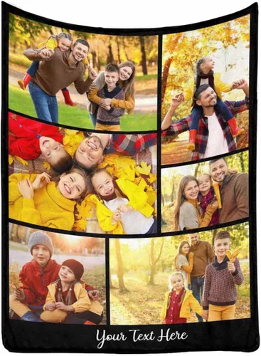 Vista 22 de MyPupSocks Manta de fotos personalizada para la familia, manta personalizada con 10 fotos y texto para mejores amigos, personaliza tus propias fotos